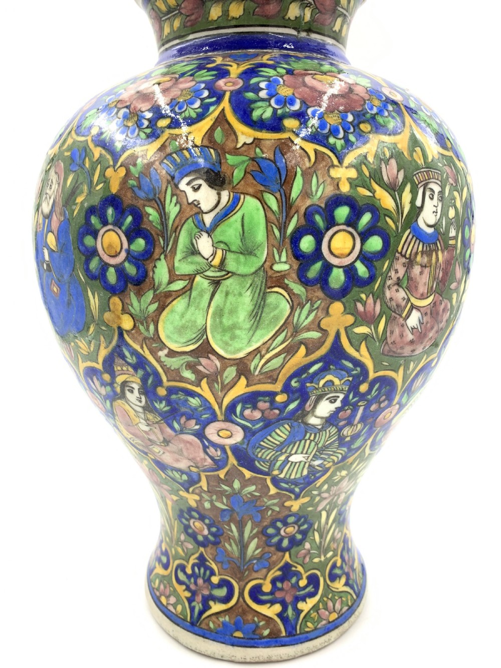 A PAIR OF QAJAR VASES WITH FLORAL DESIGN, IRAN, 19TH CENTURY View X