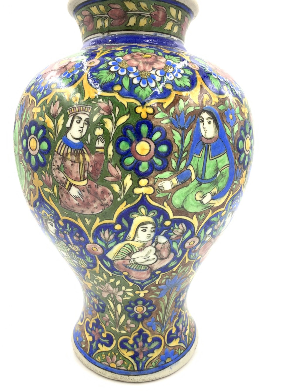 A PAIR OF QAJAR VASES WITH FLORAL DESIGN, IRAN, 19TH CENTURY View XI