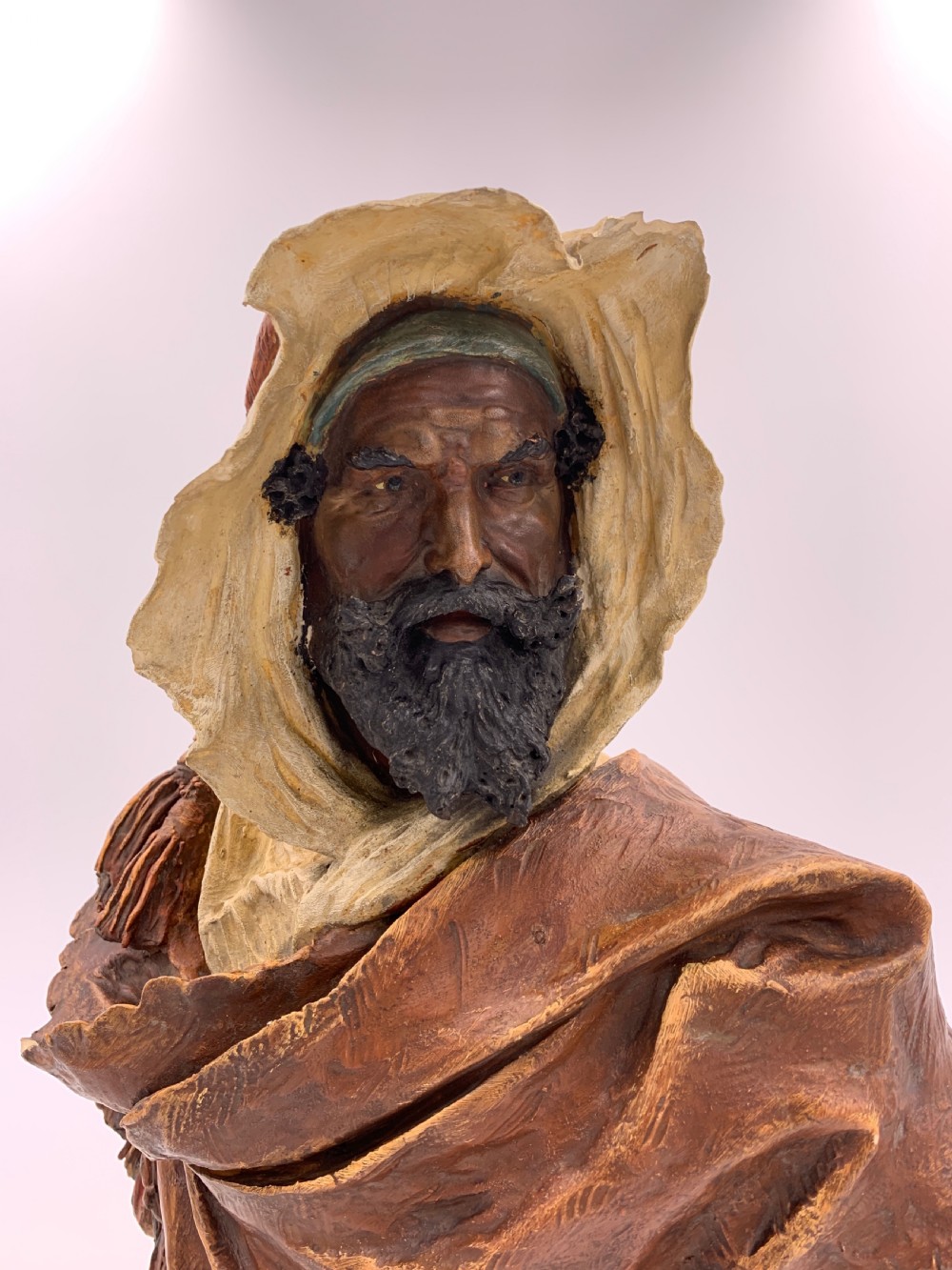 EDUARD STELLMACHER TERRACOTTA BUST OF AN ARAB MAN, LATE 19TH CENTURY  View V