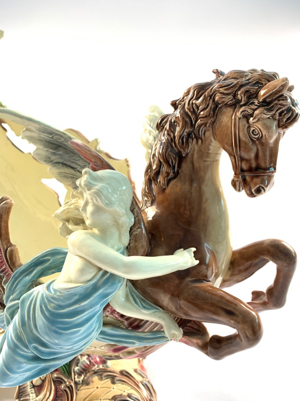 MAJOLICA CENTREPIECE IN FORM OF NAUTILUS SHELL, 19TH CENTURY, ITALY View V