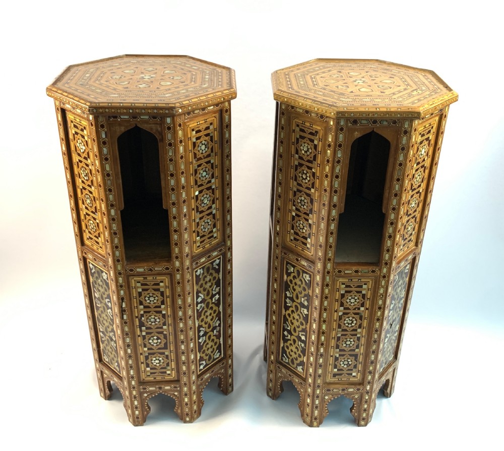 A Pair of Ottoman Mother-of-Pearl and Tortoiseshell Stands,19th Century  View VII