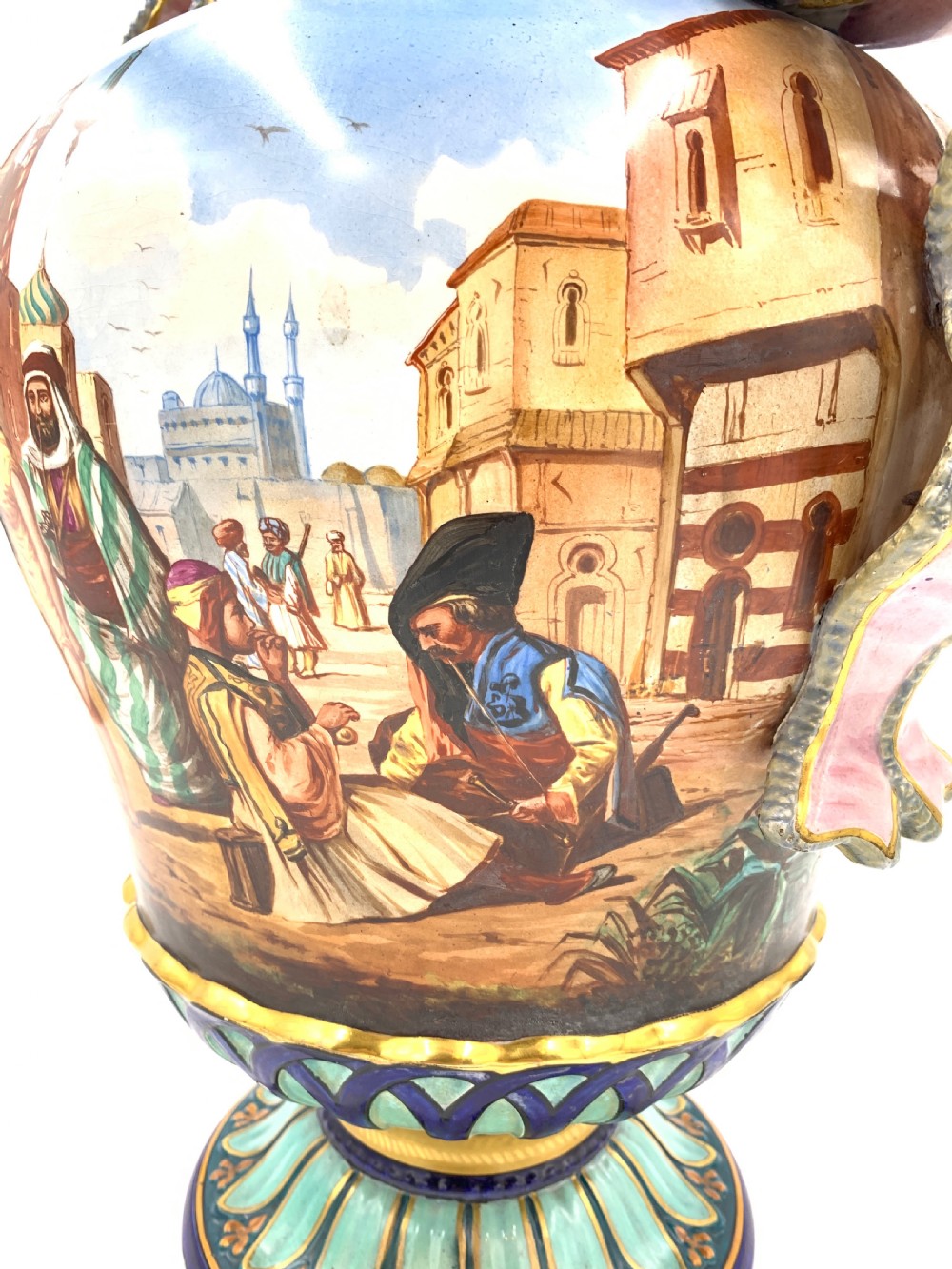 ORIENTAL PORCELAIN VASE DEPICTING ARAB MARKET  View IV