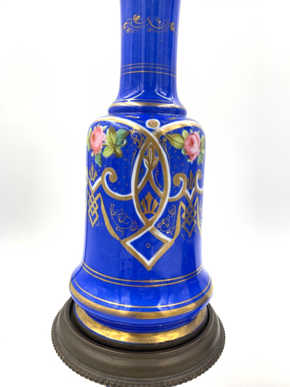 BLUE OPALINE OIL LAMPS FOR THE TURKISH MARKET, FRANCE,19TH CENTURY  View IV