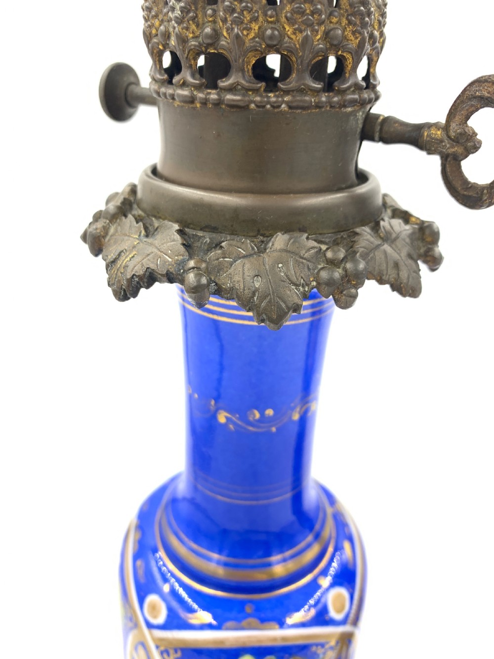 BLUE OPALINE OIL LAMPS FOR THE TURKISH MARKET, FRANCE,19TH CENTURY  View VI