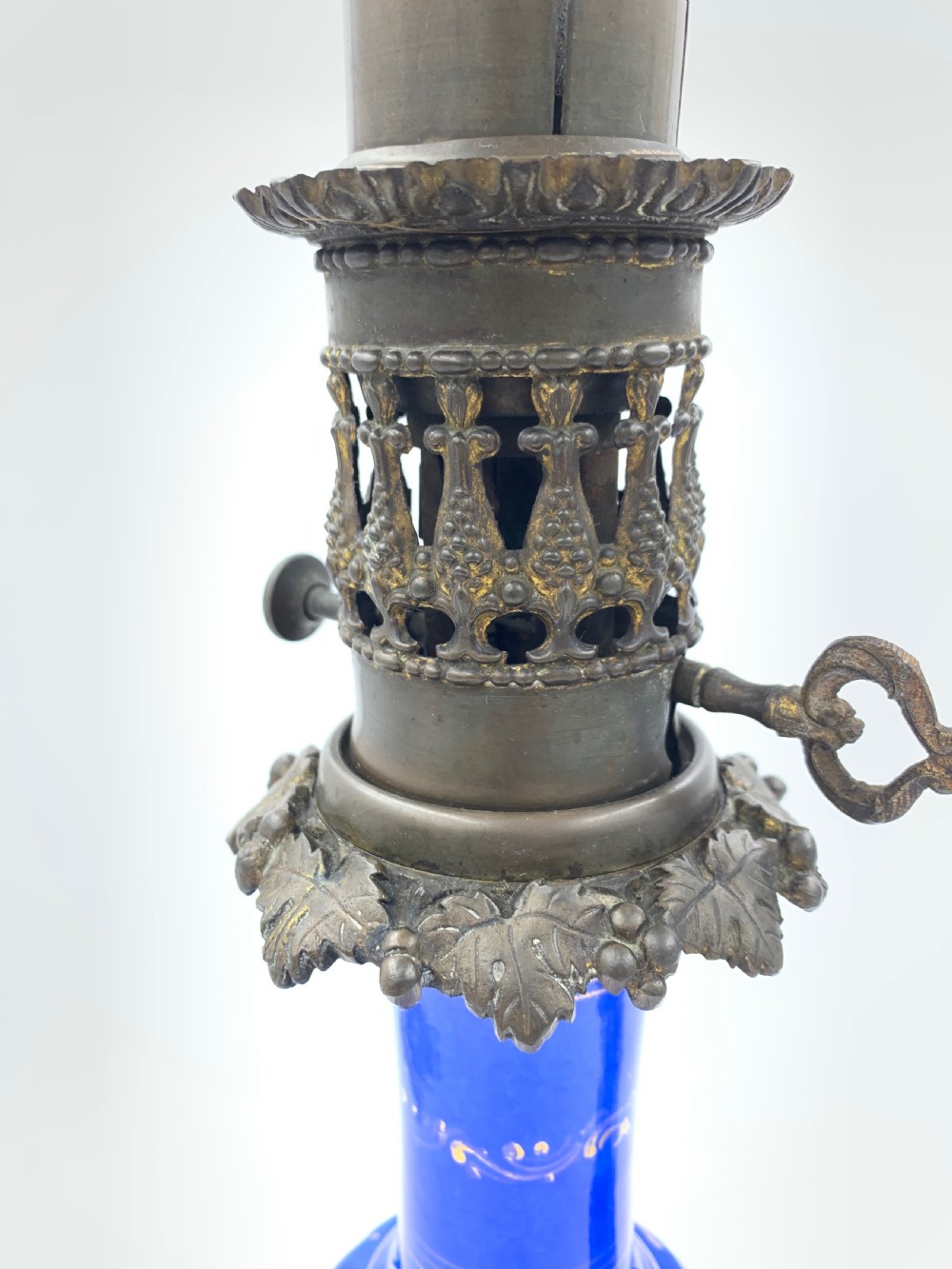 BLUE OPALINE OIL LAMPS FOR THE TURKISH MARKET, FRANCE,19TH CENTURY  View VII