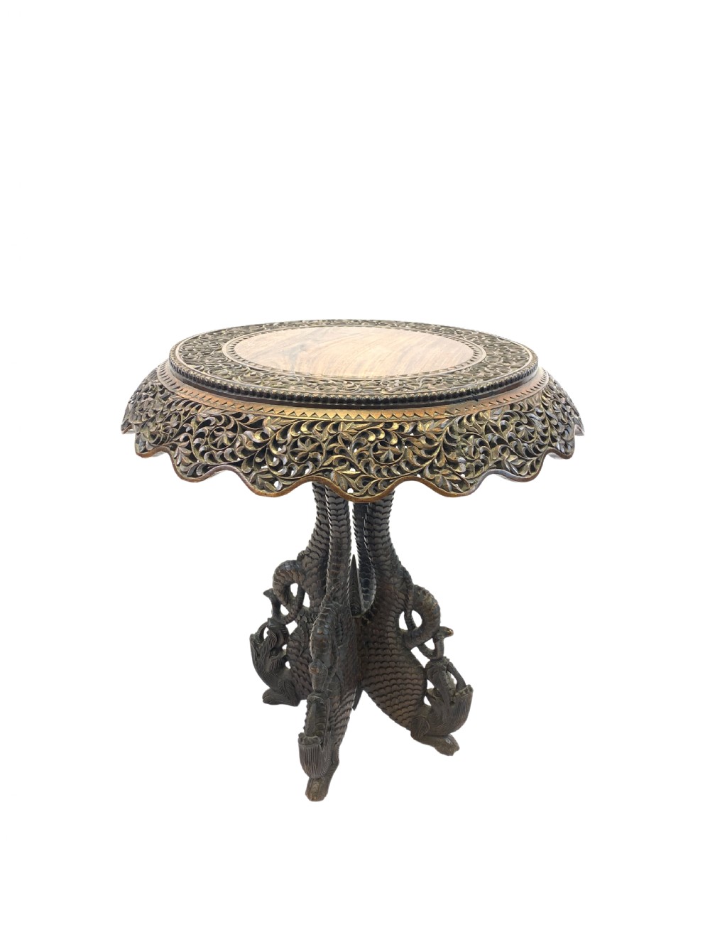 ANTIQUE ANGLO-INDIAN CARVED ROSEWOOD CENTRE TABLE, 19TH CENTURY 
