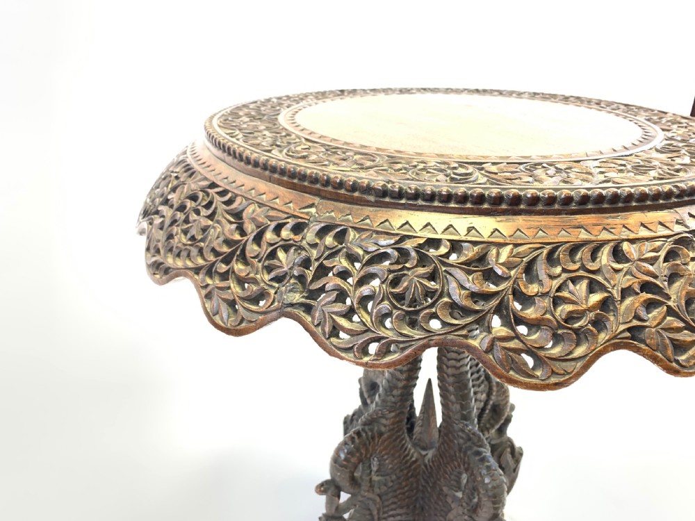 ANTIQUE ANGLO-INDIAN CARVED ROSEWOOD CENTRE TABLE, 19TH CENTURY  View IV