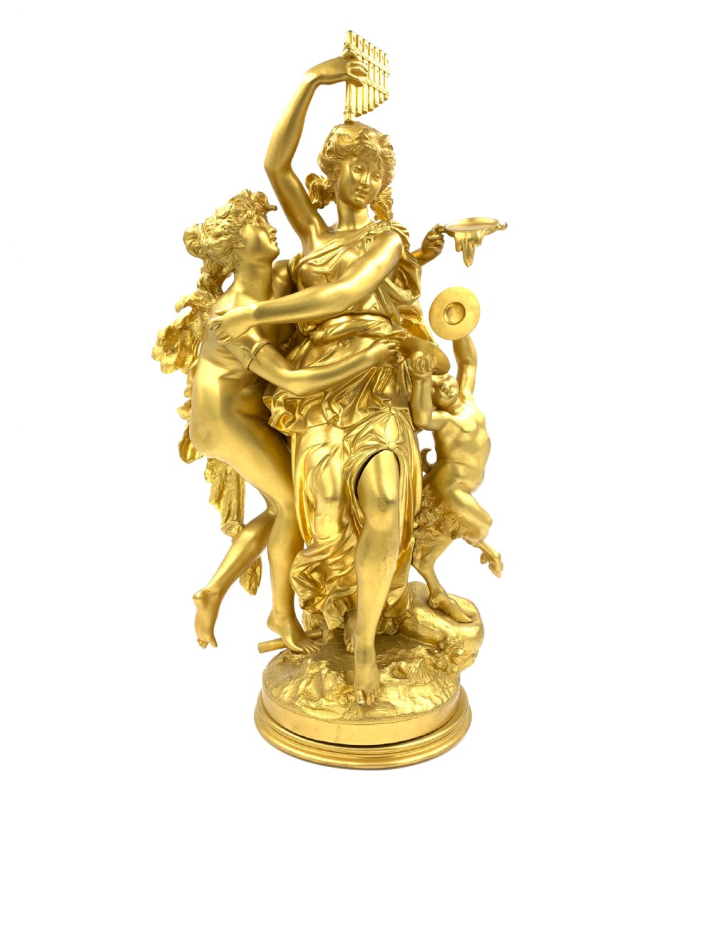 A FINE FRENCH GILT BRONZE BACCHIC FIGURAL GROUP  View II