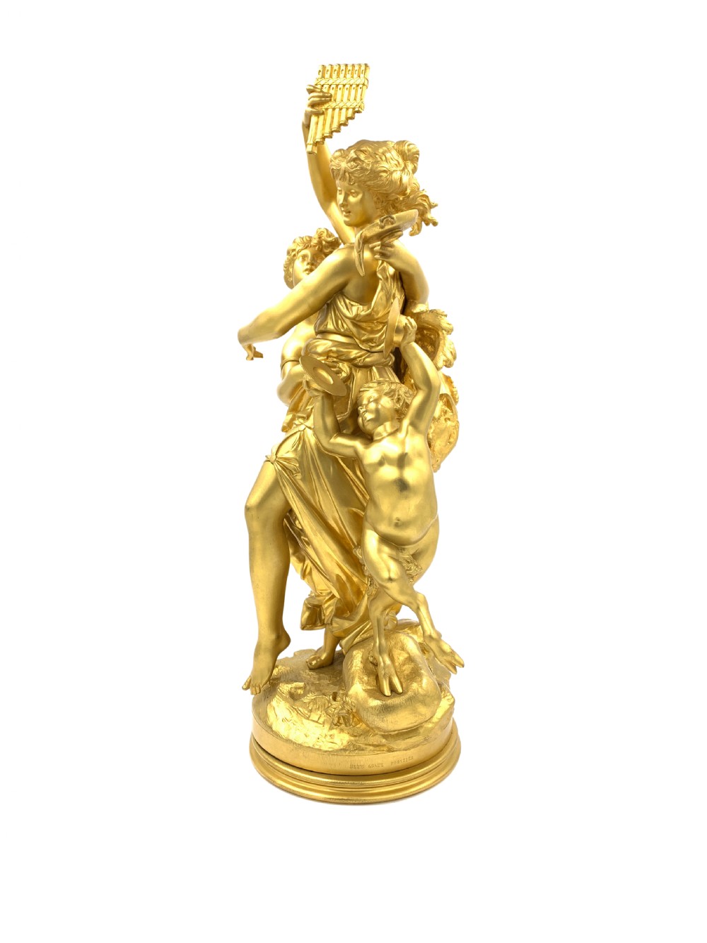 A FINE FRENCH GILT BRONZE BACCHIC FIGURAL GROUP  View III