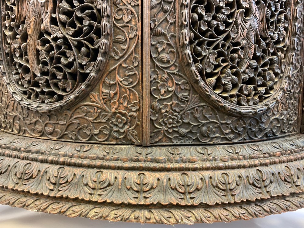 HEAVILY CARVED ANGLO INDIAN CORNER CABINET, 19TH CENTURY   View VII