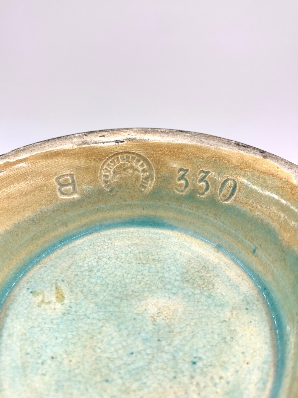 LONGWY FAIENCE ENAMELLED PLATE AND VASE  View VII