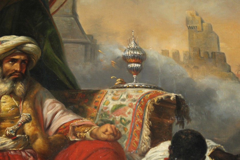 OIL ON CANVAS ORIENTALIST PAINTING DEPICTS THE MASSACRE OF THE MAMELUKES, AFTER HORACE VERNET, ENGLISH SCHOOL, 19TH CENTURY  View VII