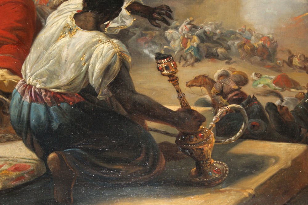 OIL ON CANVAS ORIENTALIST PAINTING DEPICTS THE MASSACRE OF THE MAMELUKES, AFTER HORACE VERNET, ENGLISH SCHOOL, 19TH CENTURY  View X