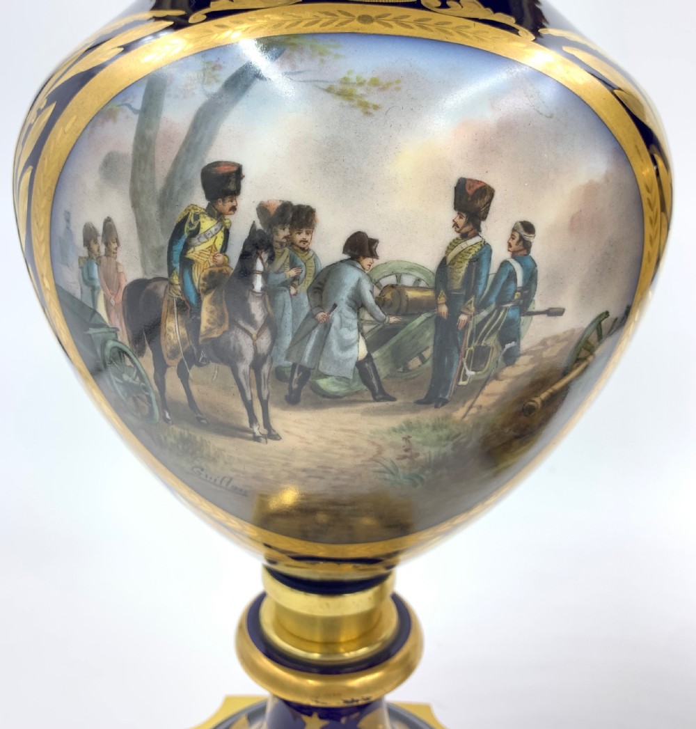 A FINE PAIR OF SEVRES STYLE NAPOLEONIC PORCELAIN VASES  View VI