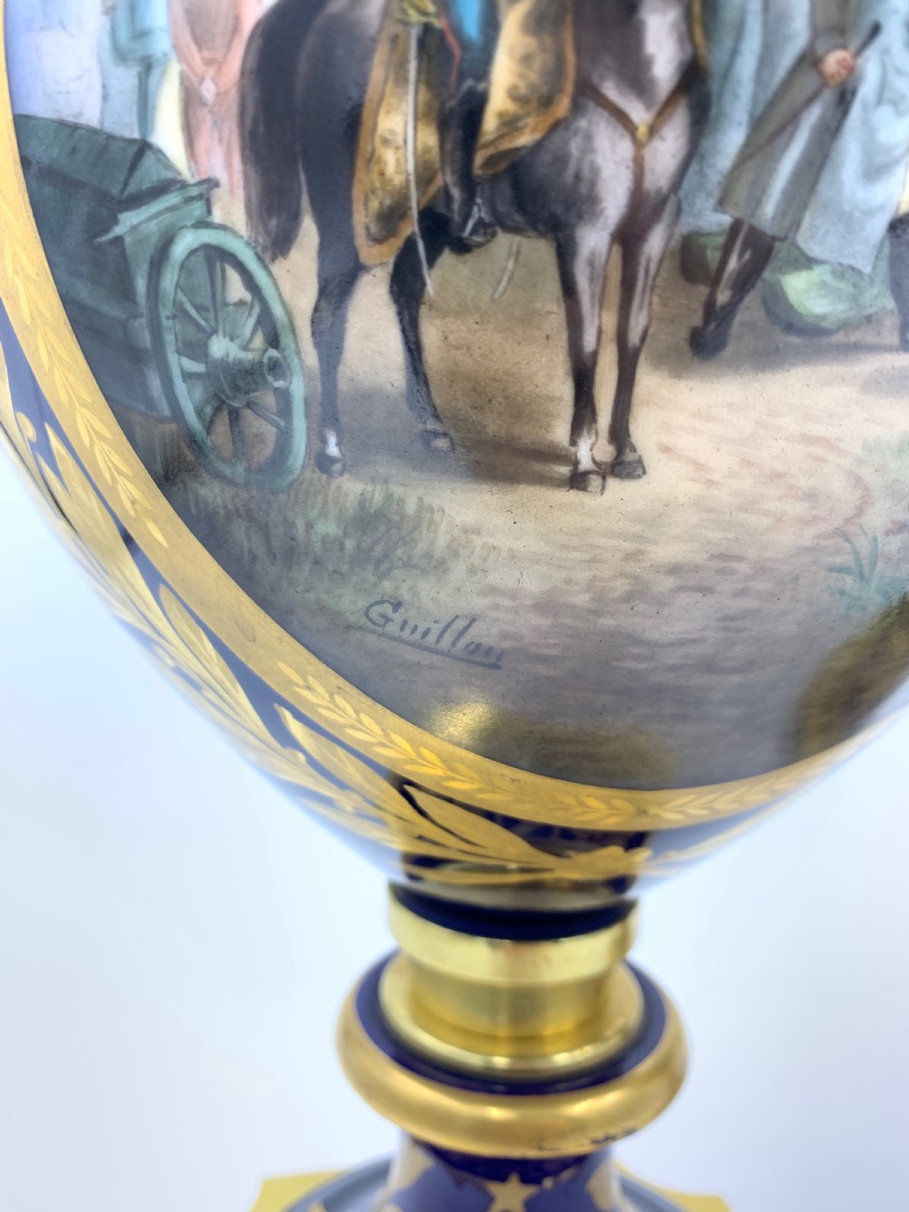 A FINE PAIR OF SEVRES STYLE NAPOLEONIC PORCELAIN VASES  View VII