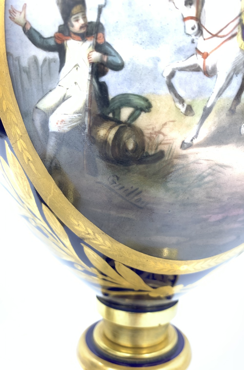 A FINE PAIR OF SEVRES STYLE NAPOLEONIC PORCELAIN VASES  View VIII