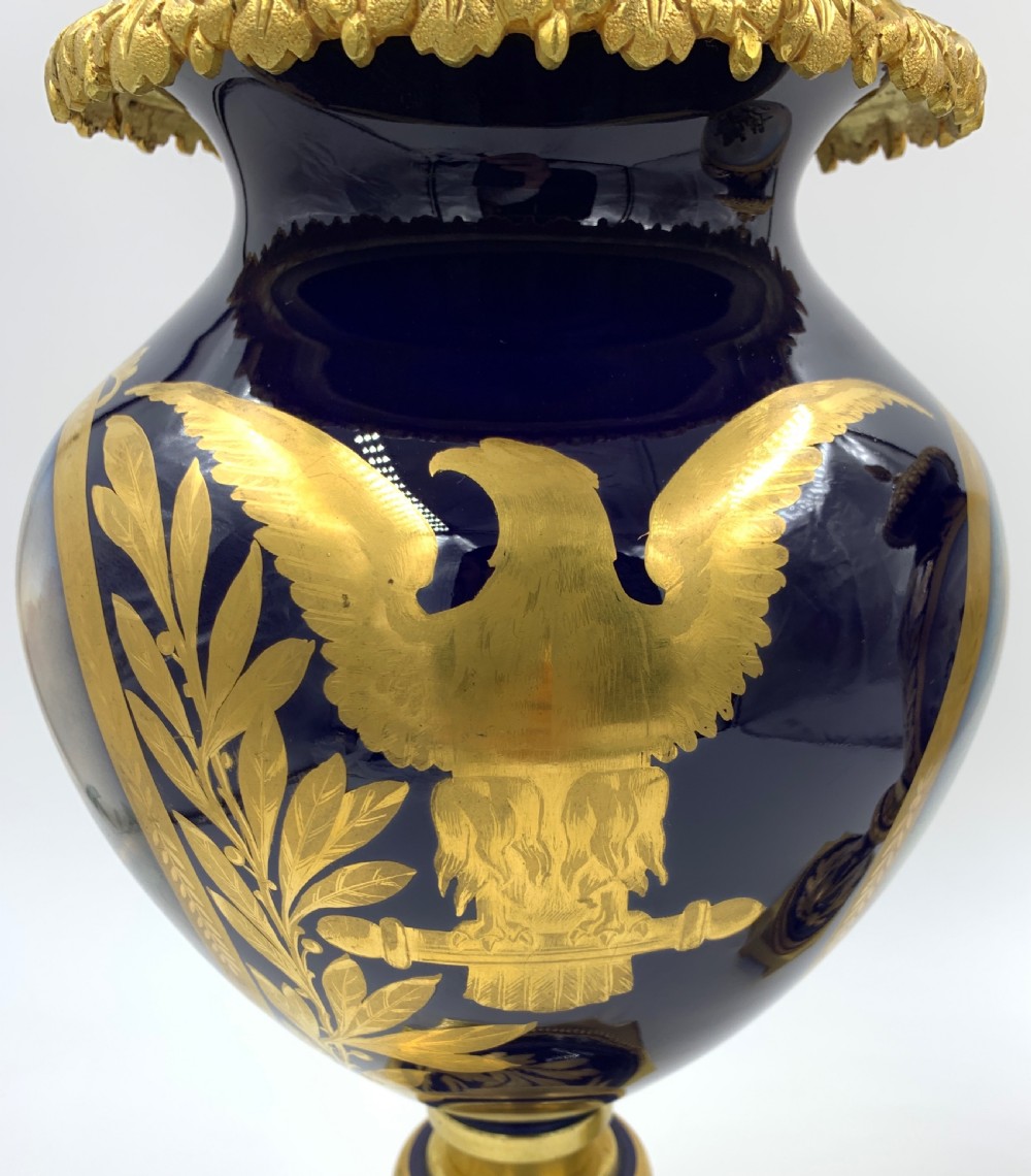 A FINE PAIR OF SEVRES STYLE NAPOLEONIC PORCELAIN VASES  View XII