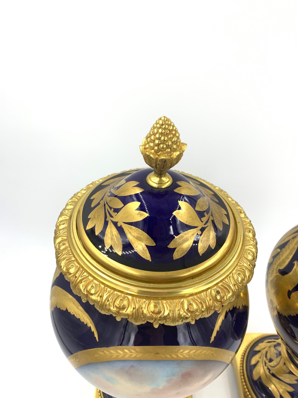 A FINE PAIR OF SEVRES STYLE NAPOLEONIC PORCELAIN VASES  View XV