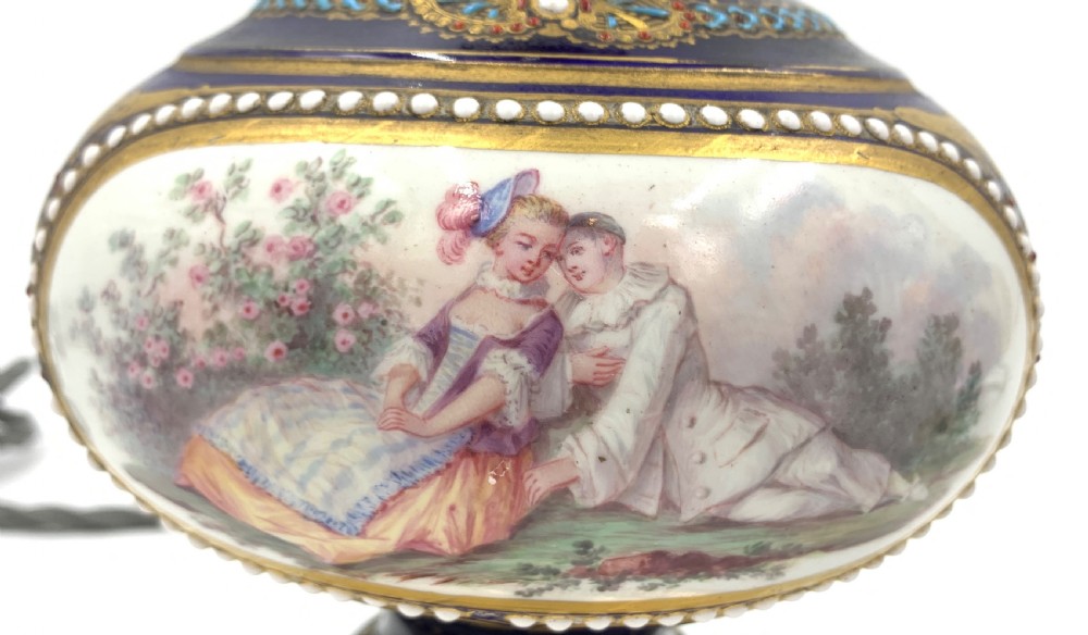 PAIR OF JEWELLED PORCELAIN LAMPS  View IV