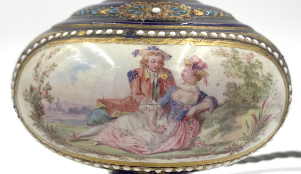 PAIR OF JEWELLED PORCELAIN LAMPS  View V