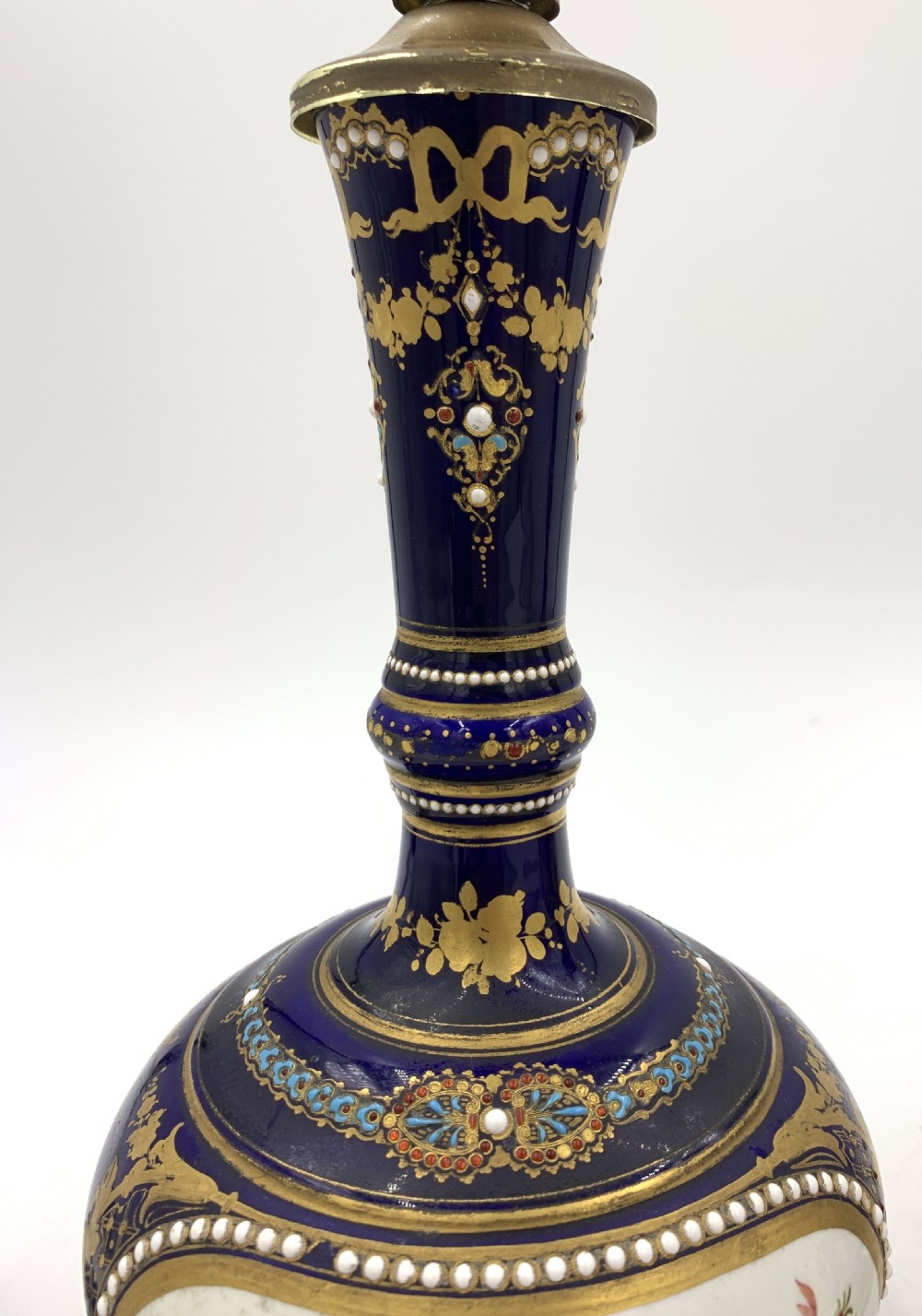 PAIR OF JEWELLED PORCELAIN LAMPS  View IX