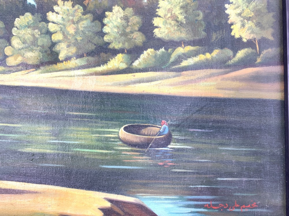 CAMP ON THE TIGRIS, OIL ON CANVAS PAINTING BY ABDUL KADIR AL RASSAM (IRAQ, 1882-1952)  View IV