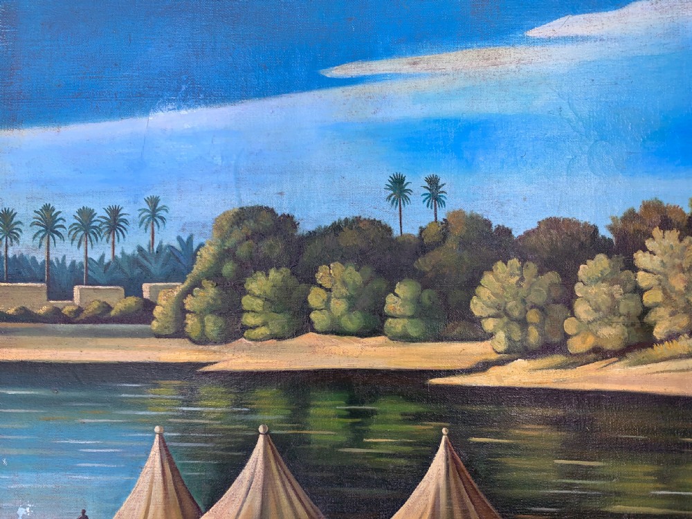 CAMP ON THE TIGRIS, OIL ON CANVAS PAINTING BY ABDUL KADIR AL RASSAM (IRAQ, 1882-1952)  View VI
