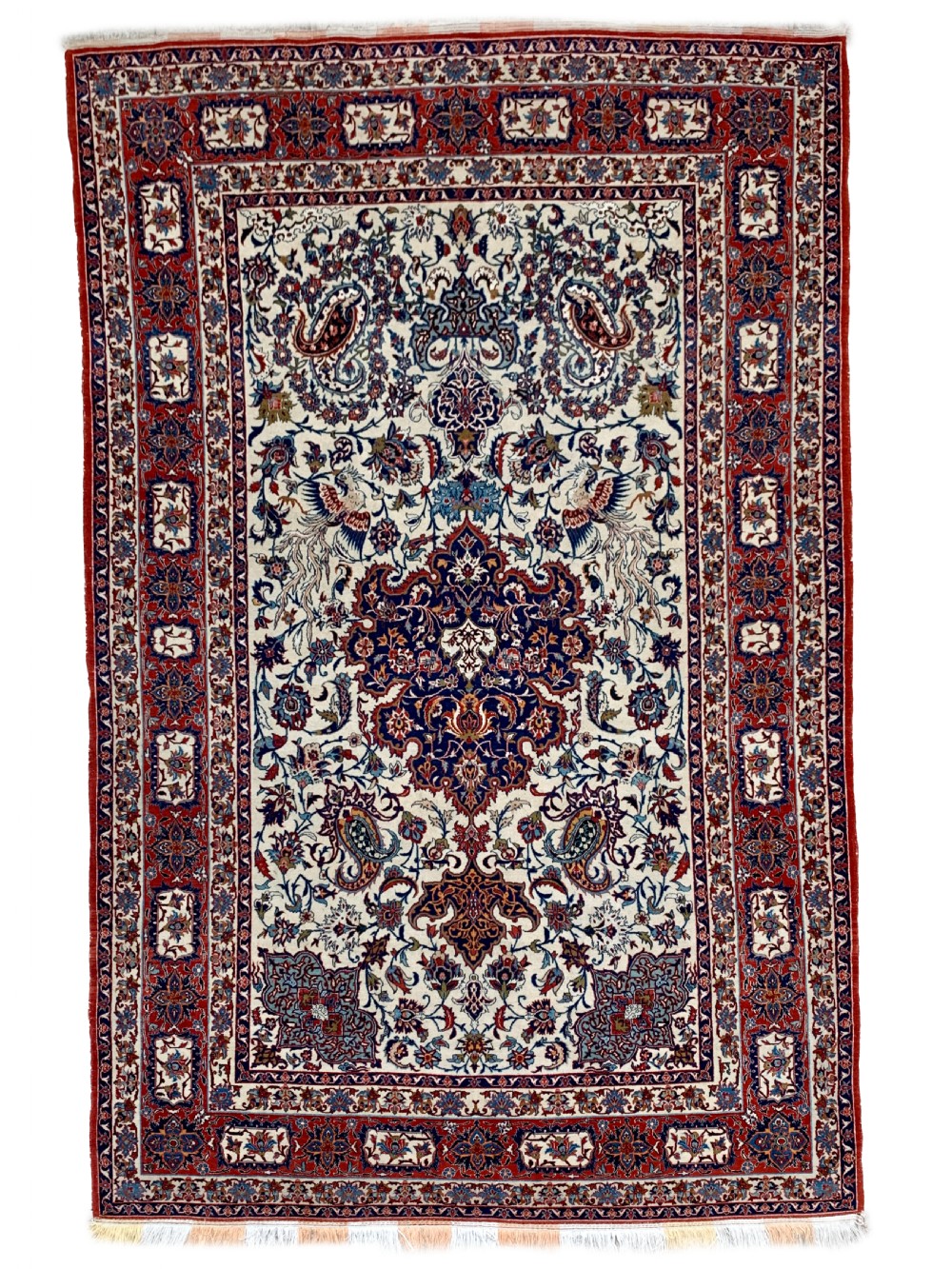 A PART-SILK ISFAHAN RUG, CENTRAL PERSIA, CIRCA 1940 