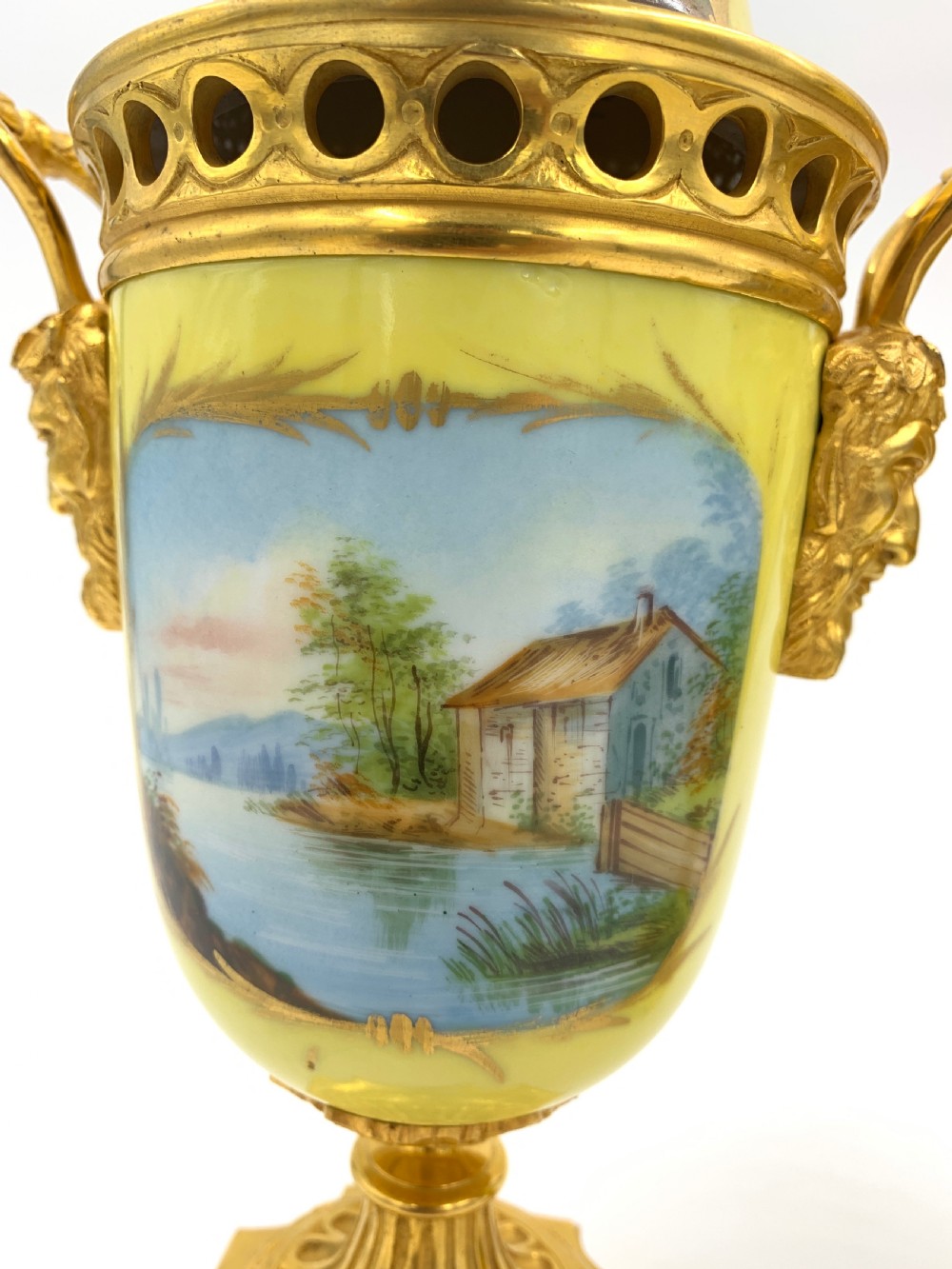 PAIR OF 19TH CENTURY SEVRES STYLE PORCELAIN AND ORMOLU LIDDED VASES  View IX