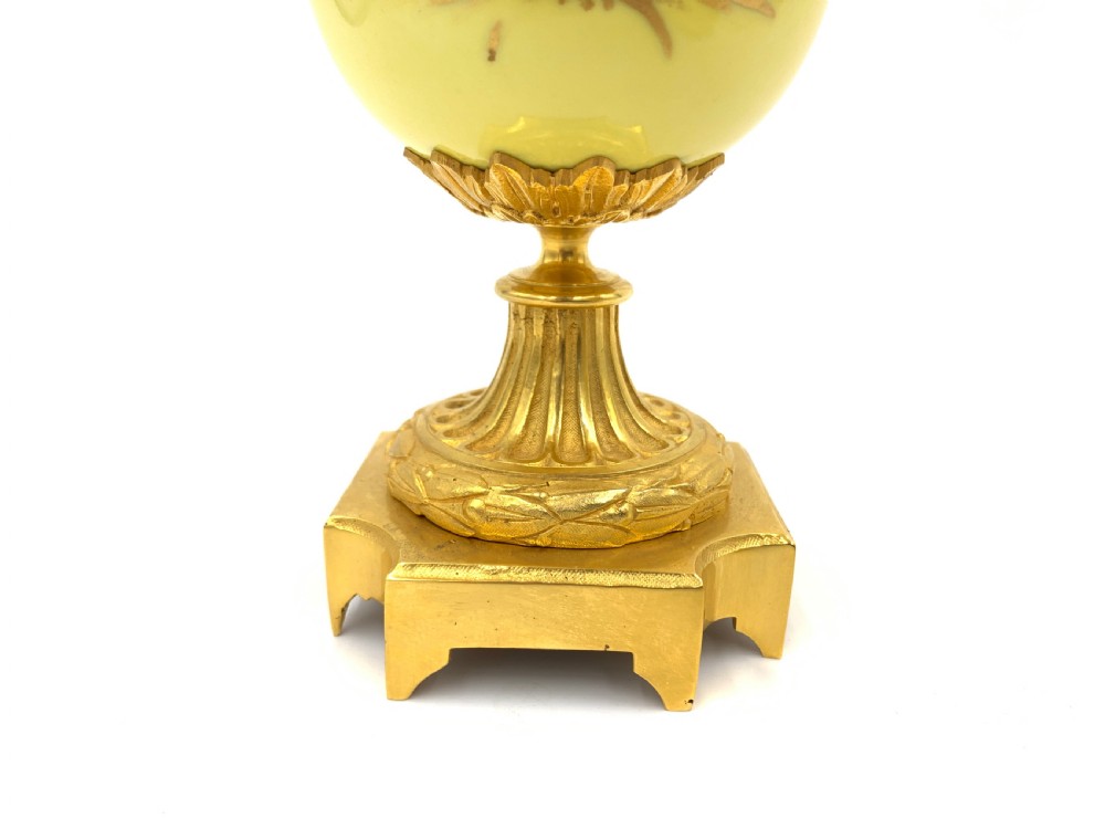 PAIR OF 19TH CENTURY SEVRES STYLE PORCELAIN AND ORMOLU LIDDED VASES  View XI