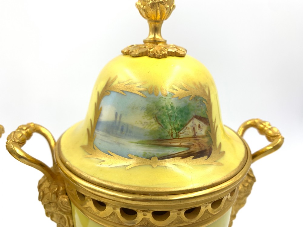 PAIR OF 19TH CENTURY SEVRES STYLE PORCELAIN AND ORMOLU LIDDED VASES  View XVI