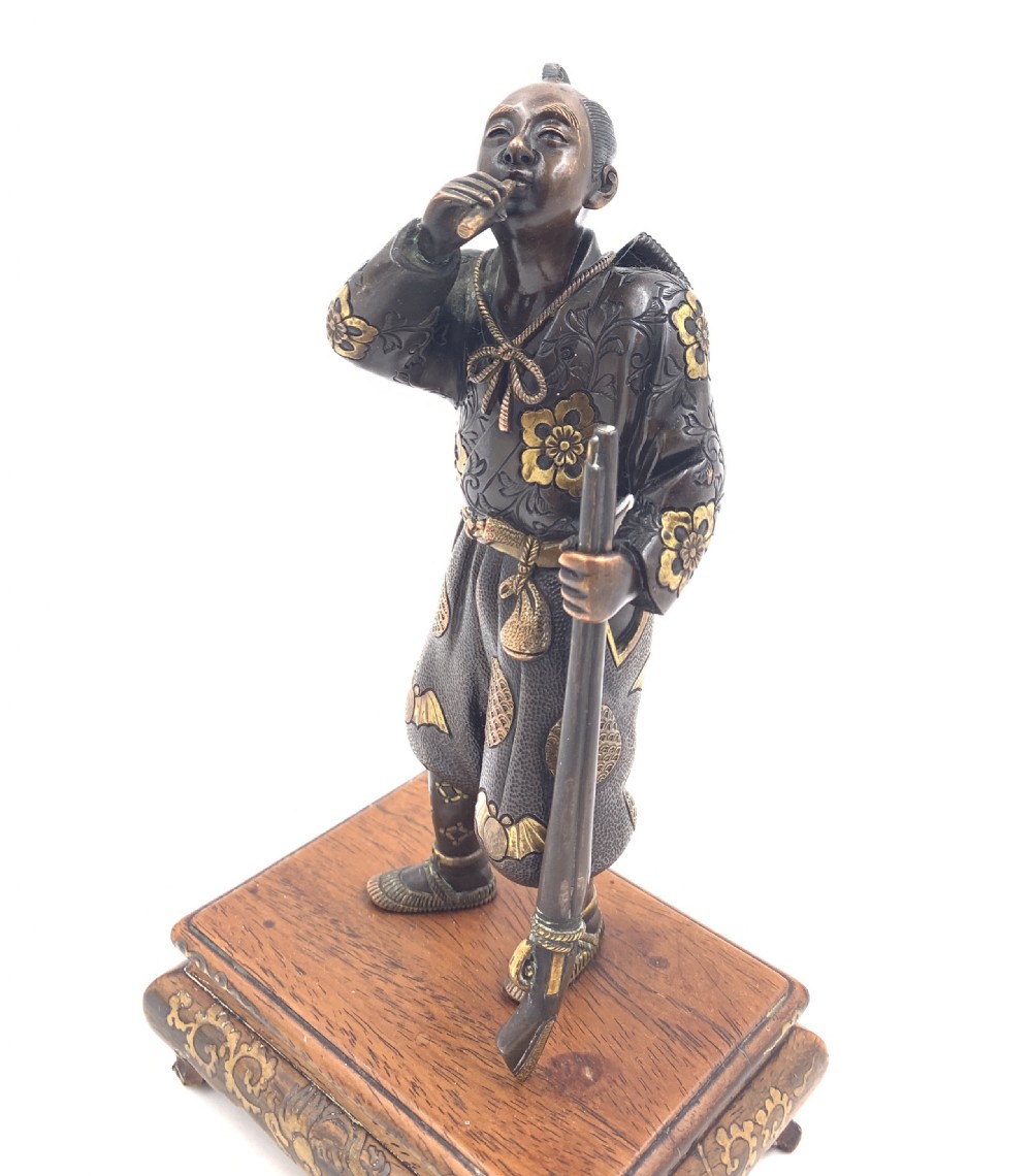 JAPANESE GILT BRONZE FIGURE, MEIJI PERIOD, BY MIYAO EISUKE  View IV