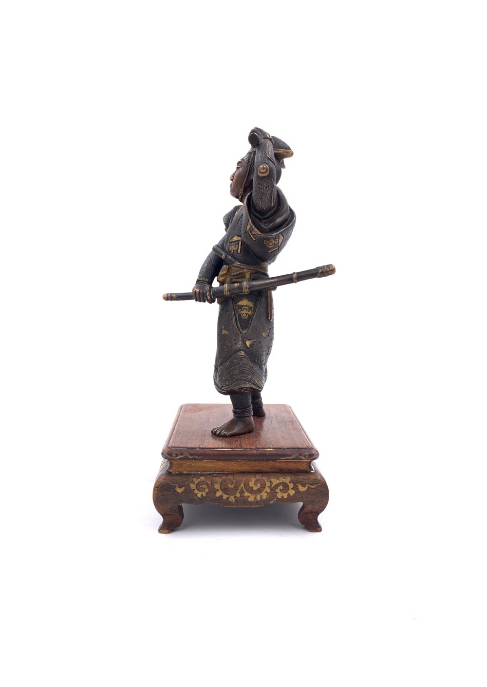 JAPANESE GILT BRONZE FIGURE, MEIJI PERIOD, BY MIYAO ZO View II