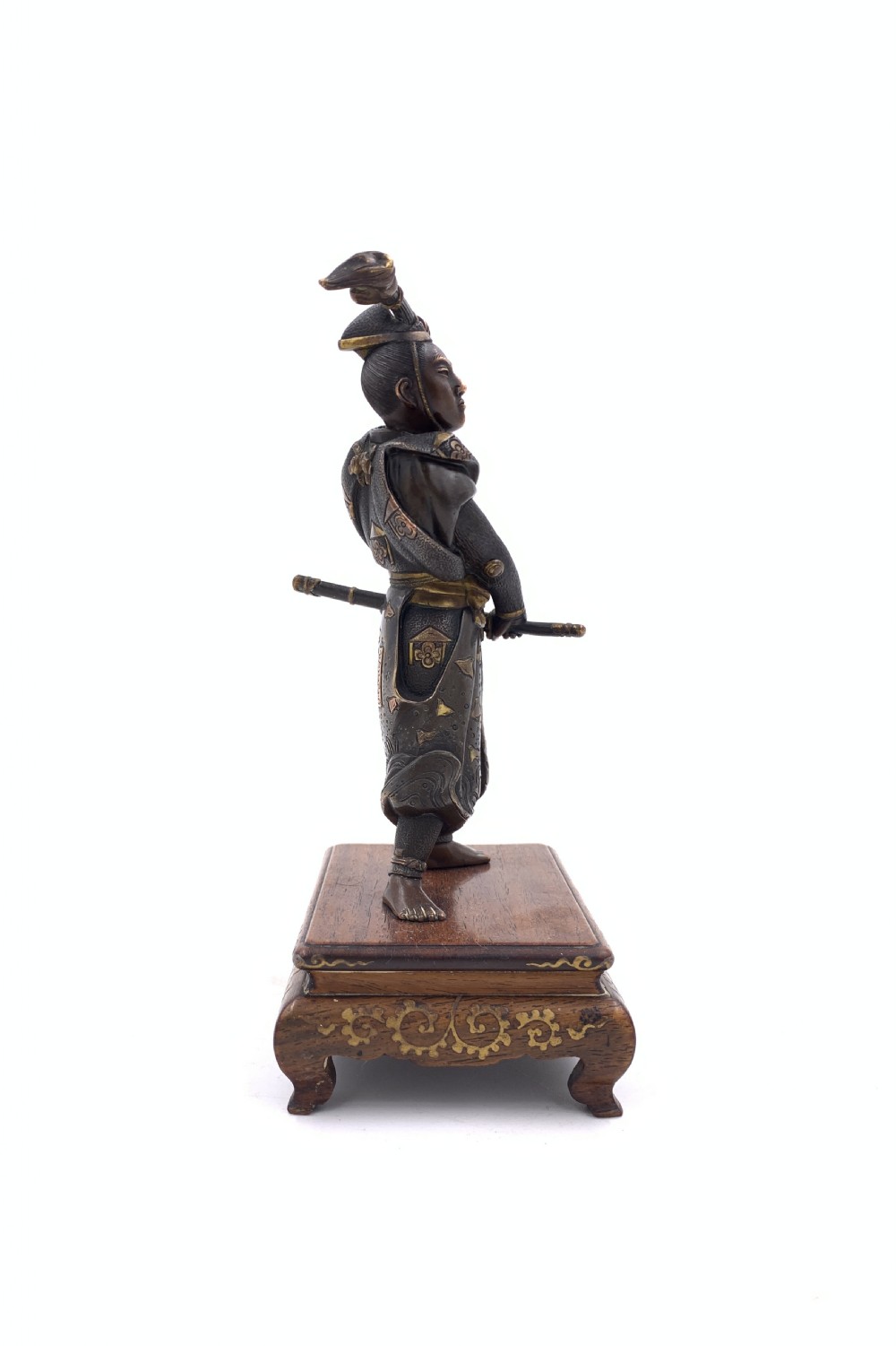 JAPANESE GILT BRONZE FIGURE, MEIJI PERIOD, BY MIYAO ZO View IV