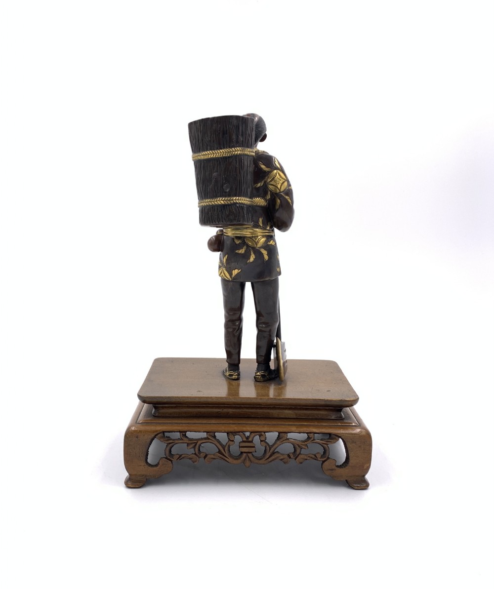JAPANESE GILT BRONZE FIGURE, MEIJI PERIOD  View III