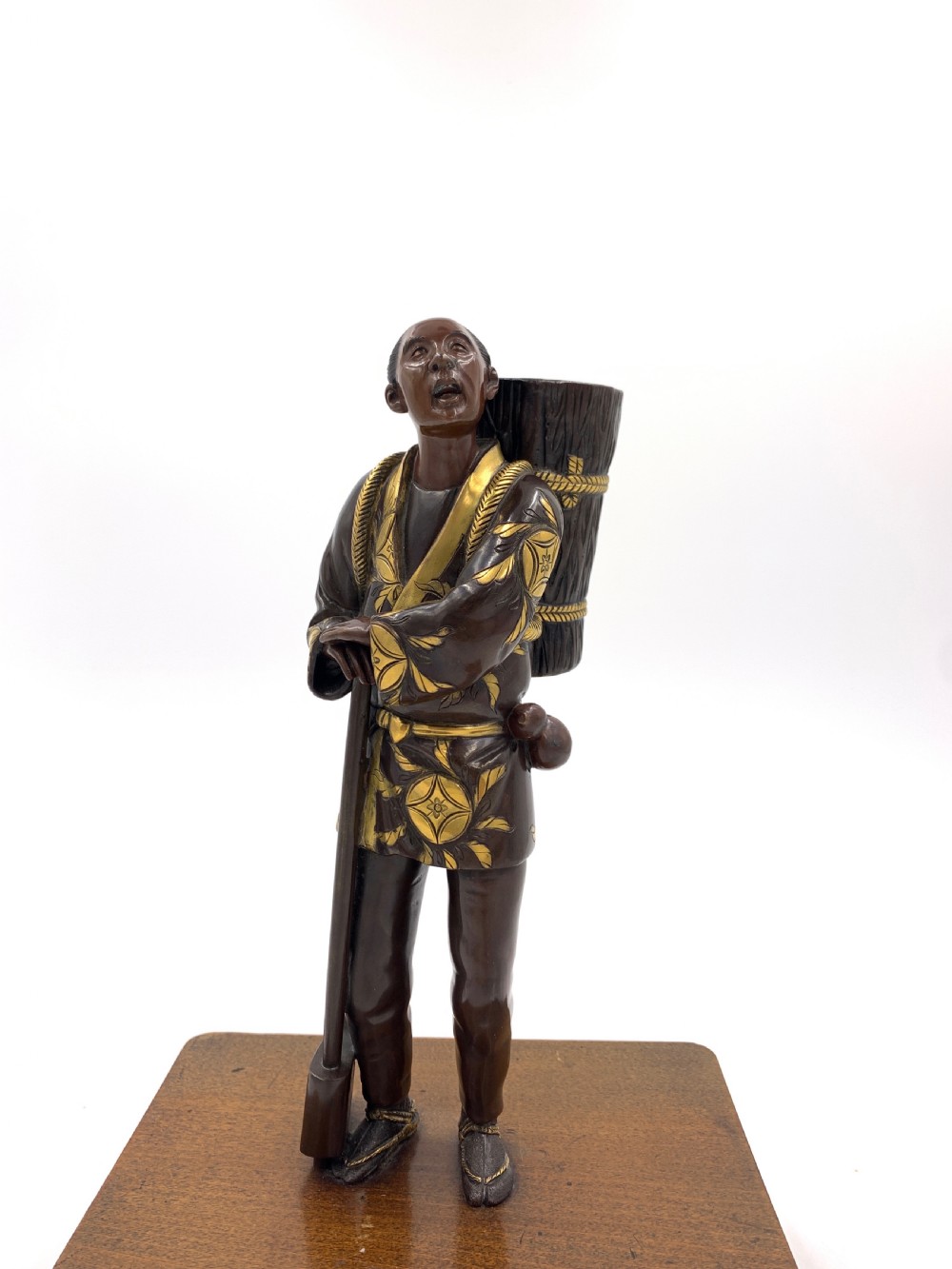 JAPANESE GILT BRONZE FIGURE, MEIJI PERIOD  View V