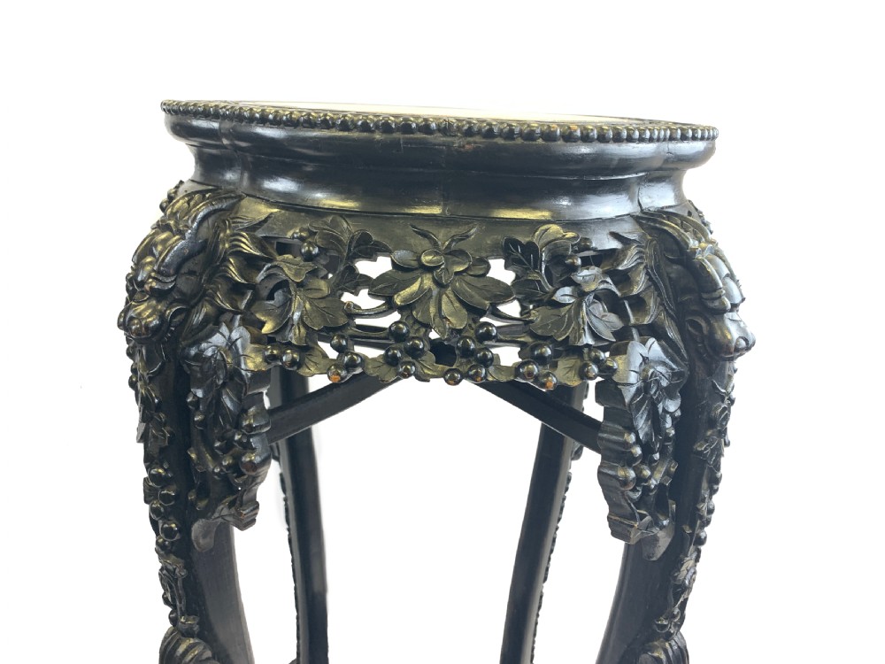 PAIR OF CHINESE MARBLE TOP STANDS View II