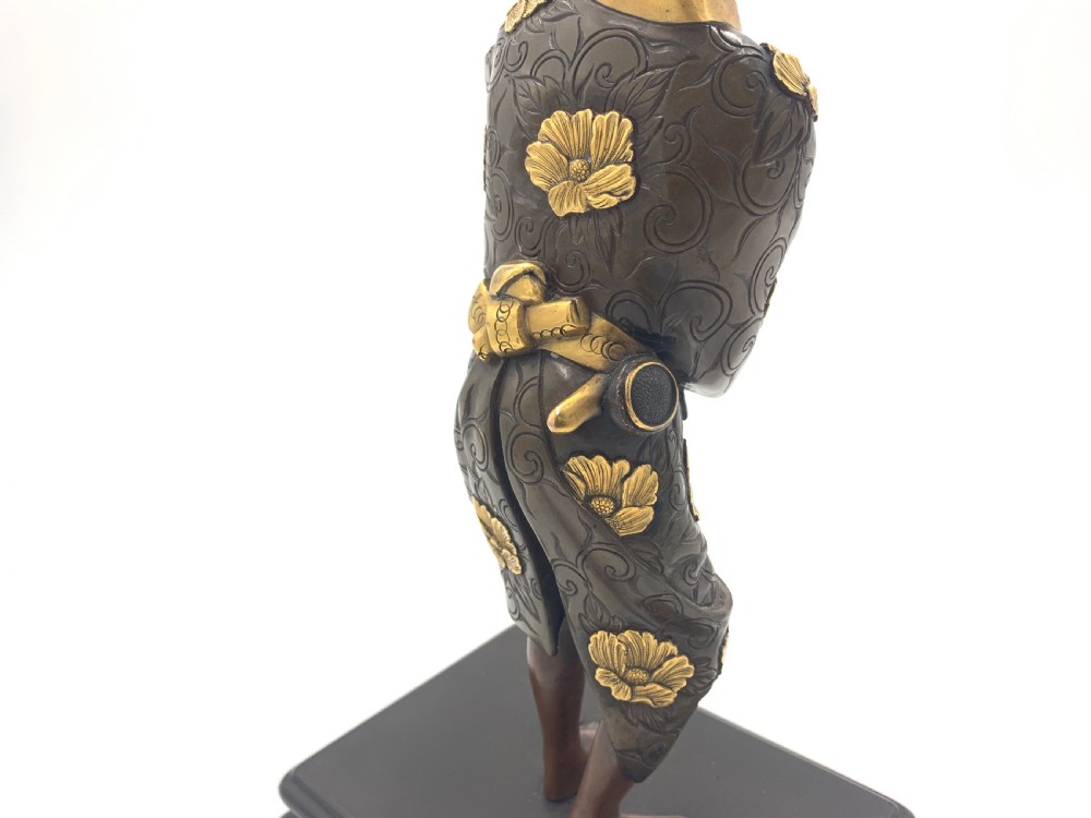 JAPANESE GILT BRONZE FIGURE HOLDING A CLOISONNÉ URN , MEIJI PERIOD  View X