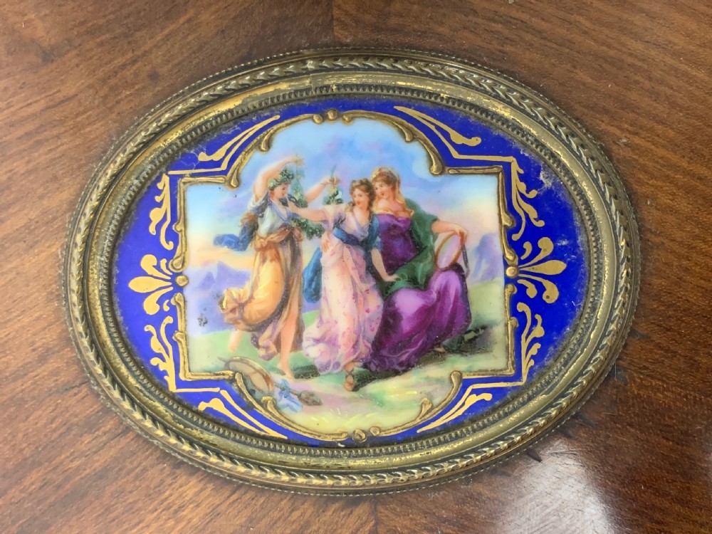 MAHOGANY LAMP STANDARD DECORATED WITH SEVRES STYLE PORCELAIN PLAQUES  View VIII