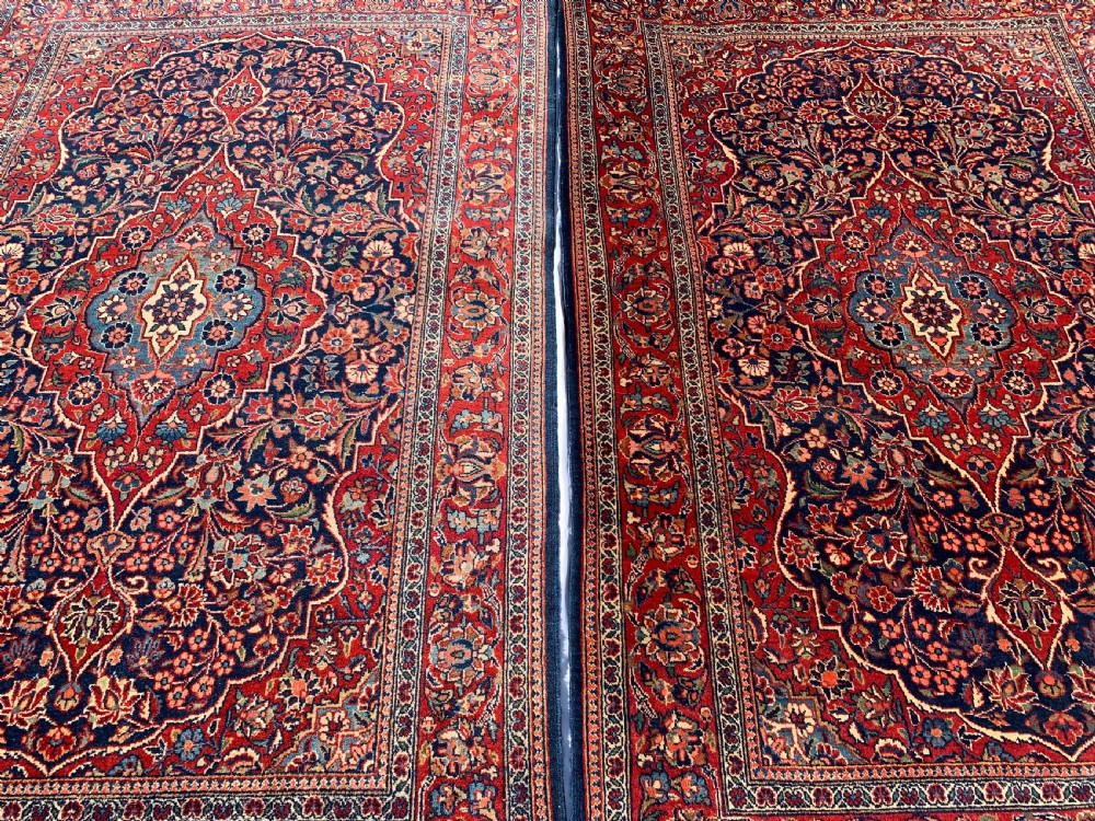 UNUSUAL SIZE, PAIR OF PERSIAN KASHAN RUGS View V