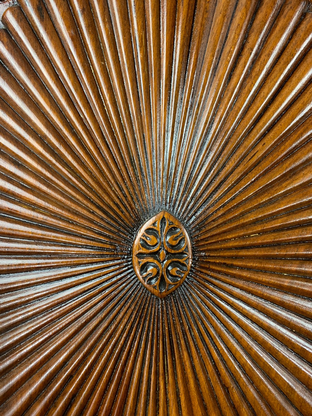 ANGLO-INDIAN CARVED PADOUK LINEN PRESS  View VI