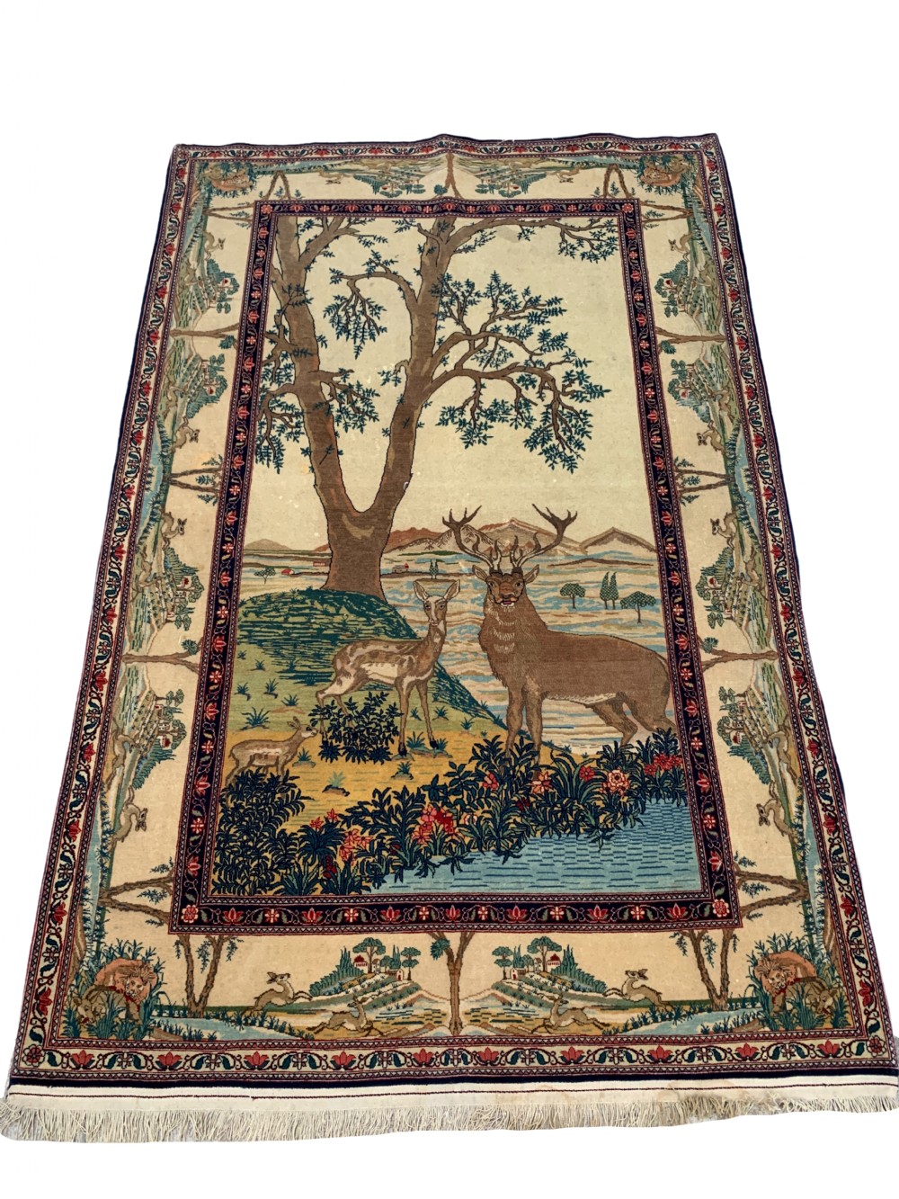PICTORIAL KASHAN RUG, CENTRAL PERSIA View II