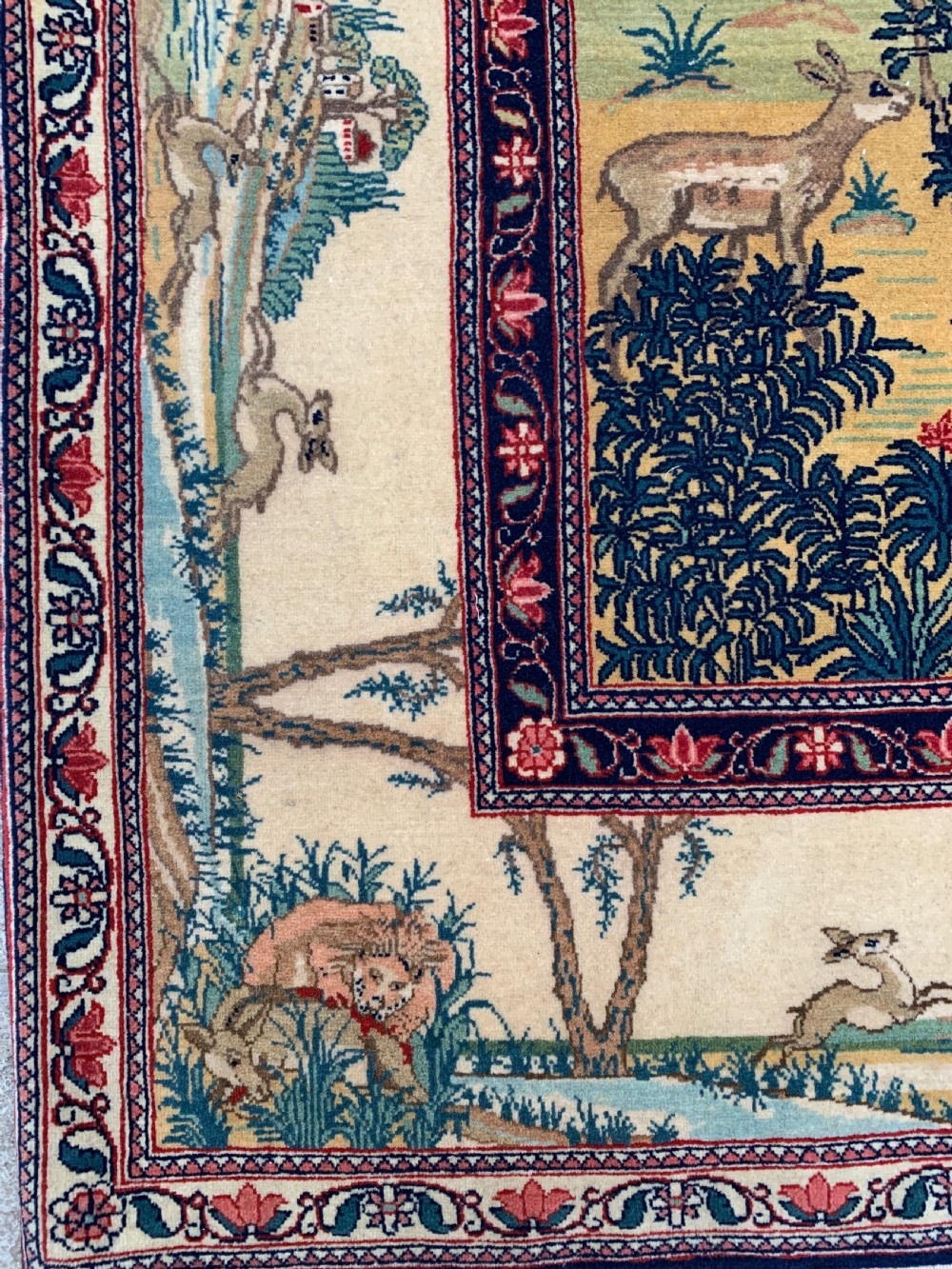 PICTORIAL KASHAN RUG, CENTRAL PERSIA View III