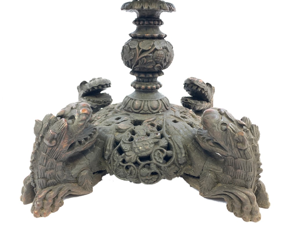 19TH CENTURY ANGLO-INDIAN EXTENSIVELY CARVED ROSEWOOD CENTRE TABLE View IV