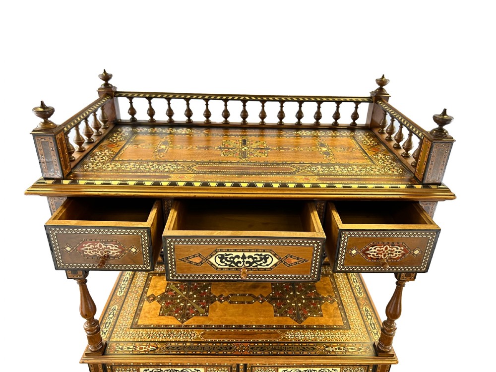 19th Century Spanish Nasrid Revival Parquetry Wood Cabinet  View XI