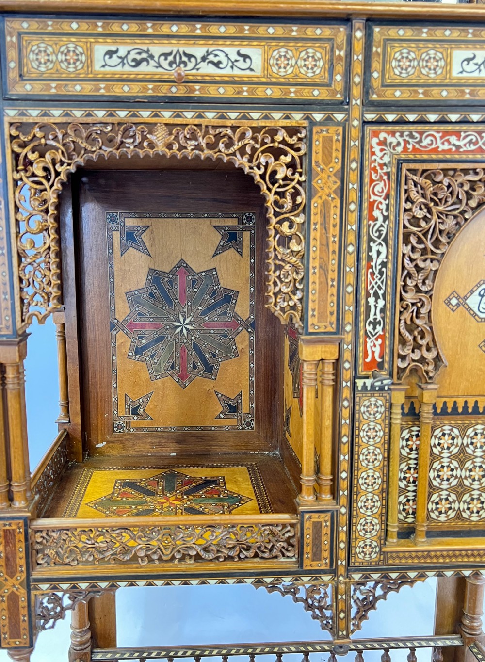 19th Century Spanish Nasrid Revival Parquetry Wood Cabinet  View XIII