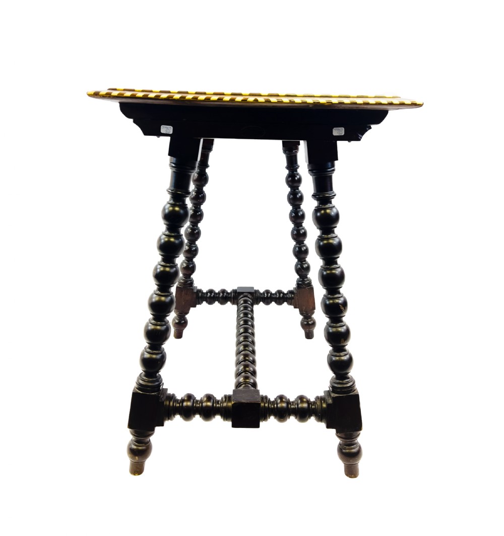 Designed By Casa Castelltort Alhambra Hispano-Moresque Marquetry Wood Rectangular Table, Granada, Spain  View II