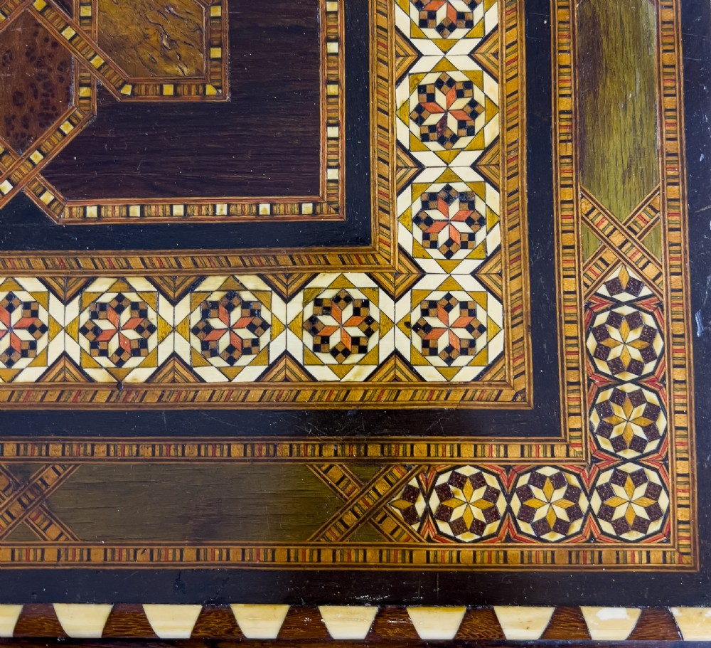 Designed By Casa Castelltort Alhambra Hispano-Moresque Marquetry Wood Rectangular Table, Granada, Spain  View VII