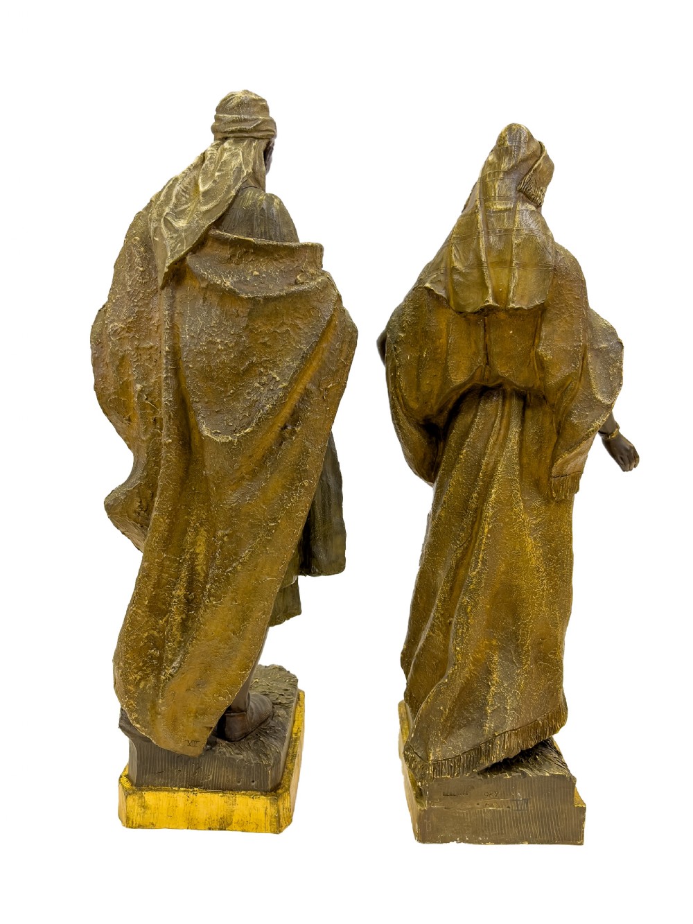 19th Century Pair Of Goldscheider Polychrome Terracotta Figures Of An Oriental Lady And Arab Soldier, Austria  View III
