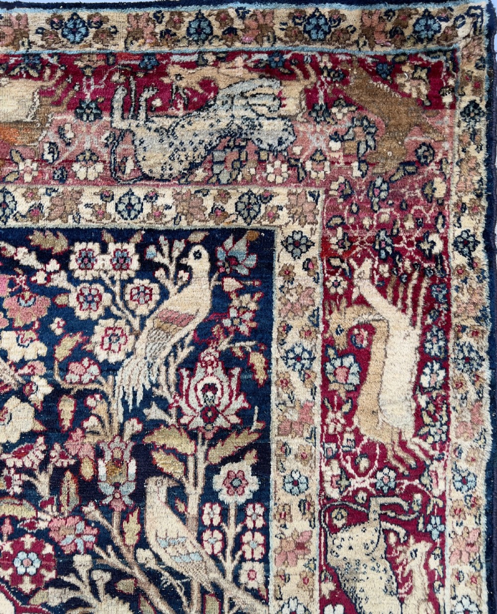 Pictorial Kerman Raver Rug Depicts Khosrow Anushirvan King Of Persia  View V
